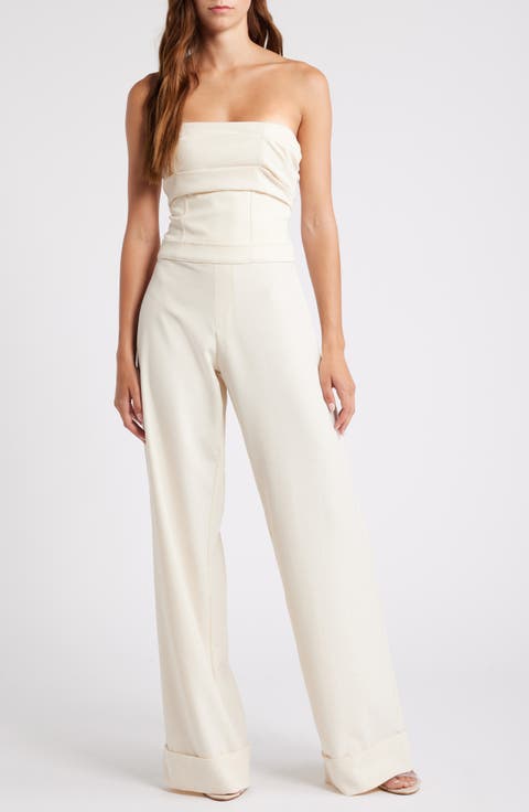 Strapless Wide Leg Jumpsuit