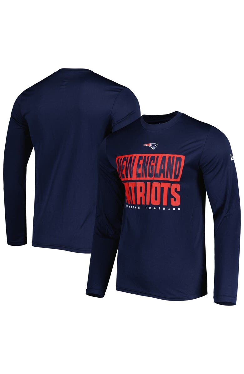 New Era Men's New Era Navy New England Patriots Combine Authentic Offsides Long Sleeve T-Shirt, Main, color, 