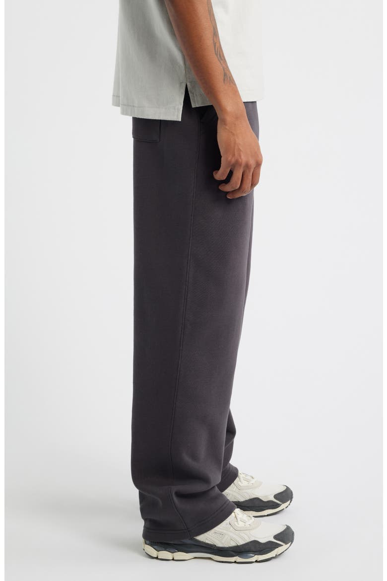 Straight Leg Fleece Sweatpants, Alternate, color, BLACK FADED