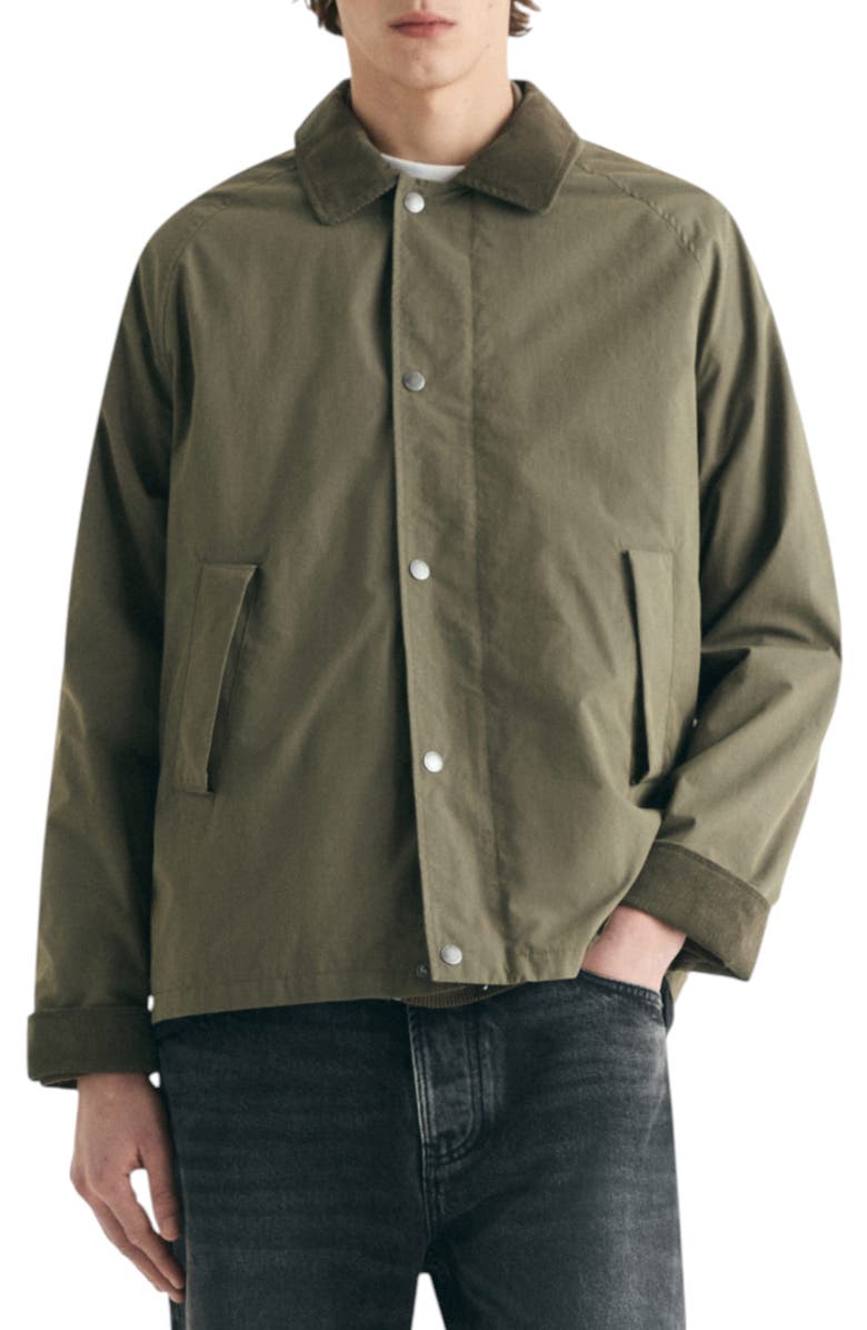 Scalpers Boxy Corduroy Collar Jacket, Main, color, Khaki