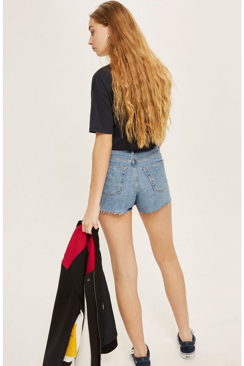 Denim Mom Shorts, Alternate, color, MID DENIM