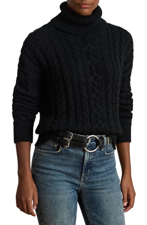 Turtleneck Cable Knit Sweater