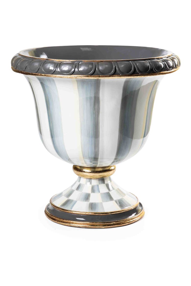 Sterling Stripe Urn, Main, color, GREY/ WHITE