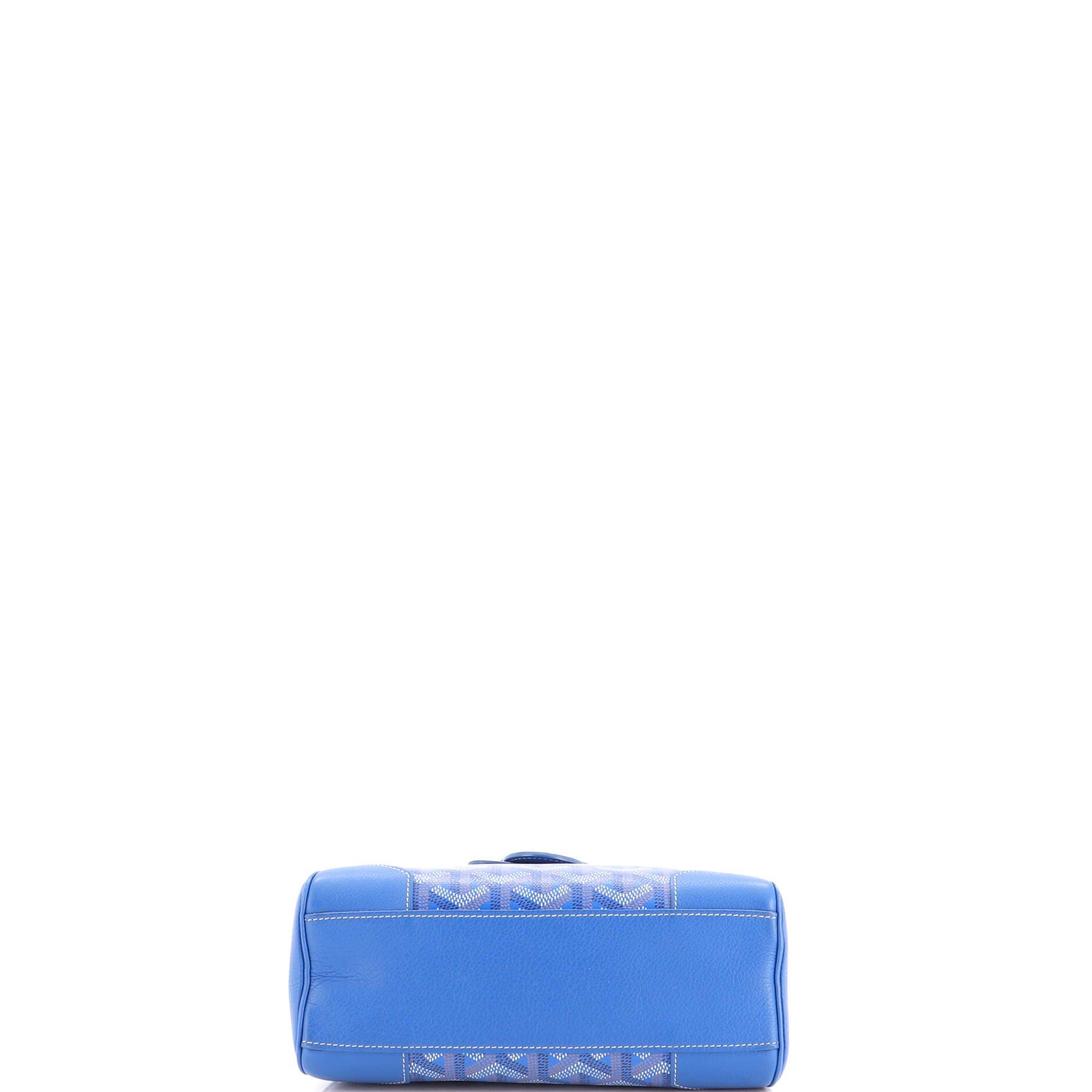 Saigon Top Handle Bag Coated Canvas with Leather Mini, Alternate, color, Blue