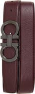 FERRAGAMO Reversible Leather Double Gancio Belt