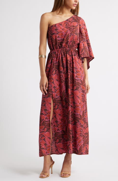 Floral One-Shoulder Maxi Dress