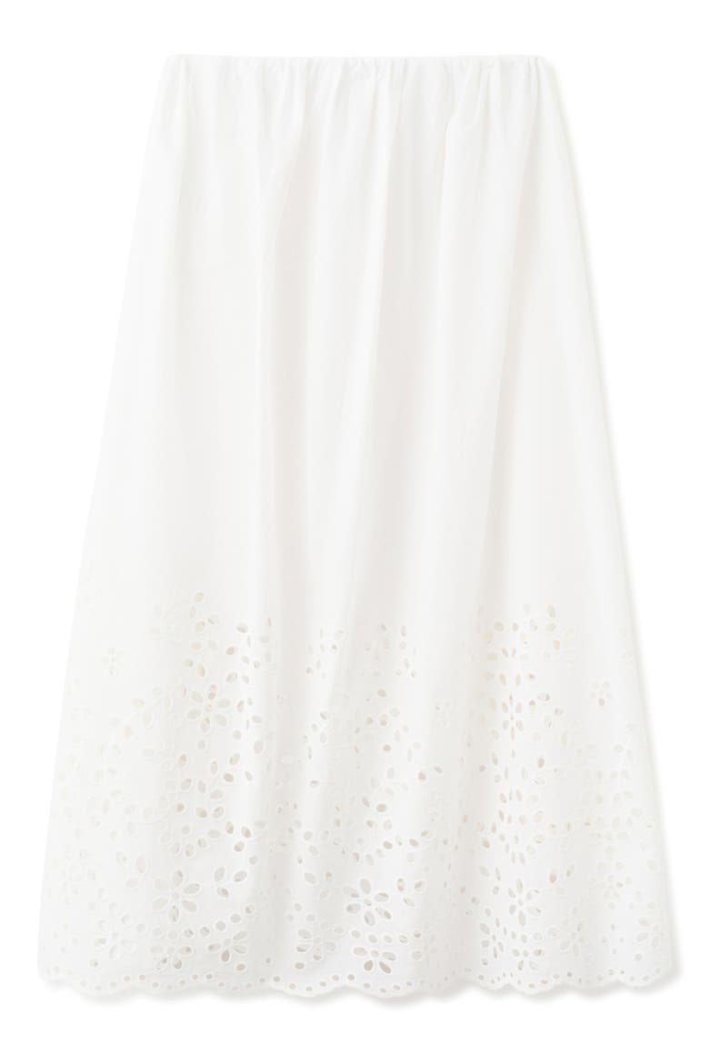 Embroidered Eyelet Maxi Skirt, Alternate, color, OFF WHITE