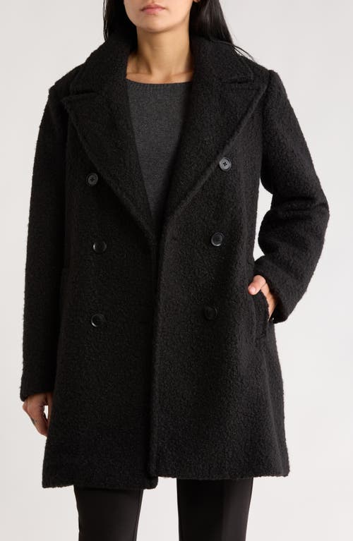 Bcbgeneration Missy Double Breasted Bouclé Coat In Black