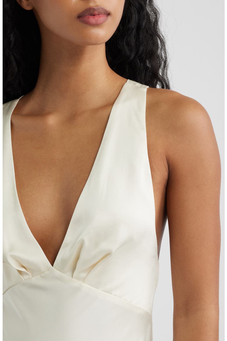 Lucile Sleeveless Satin Maxi Dress, Alternate, color, ECRU