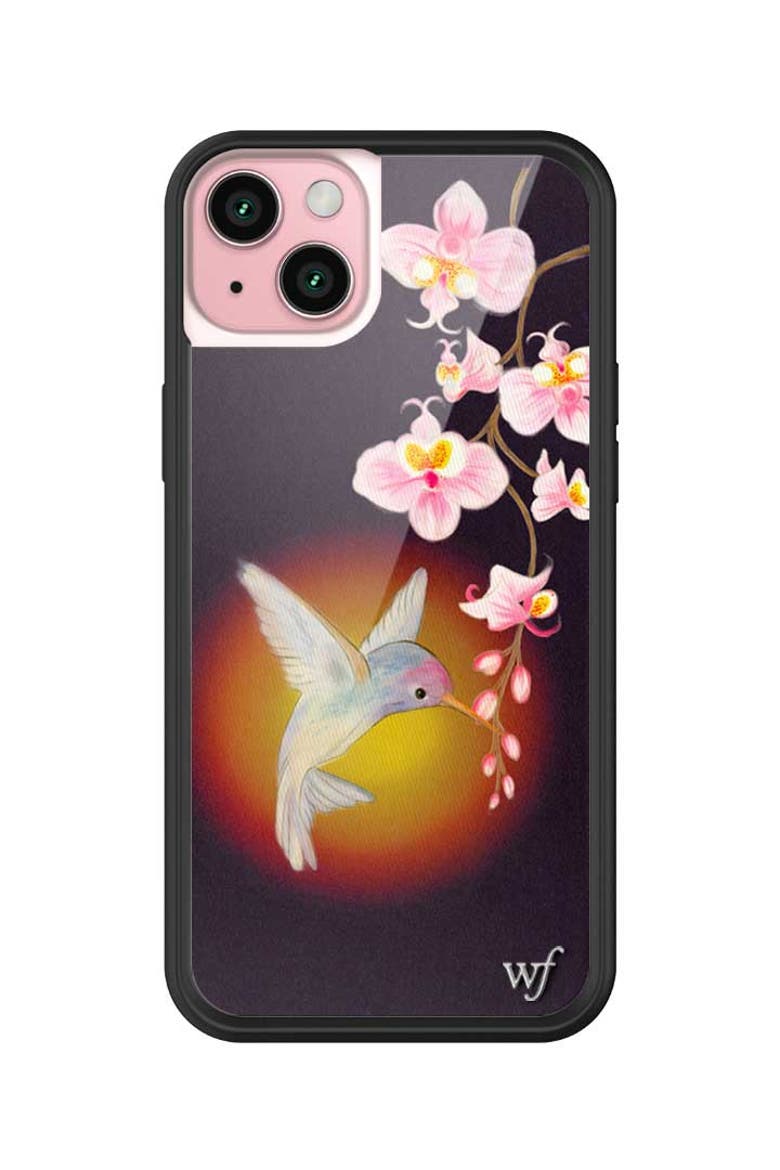 Hummingbird iPhone Case, Alternate, color, Black