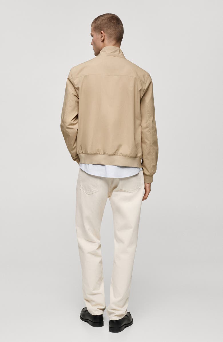 MANGO Lightweight Stand Collar Canvas Jacket, Alternate, color,