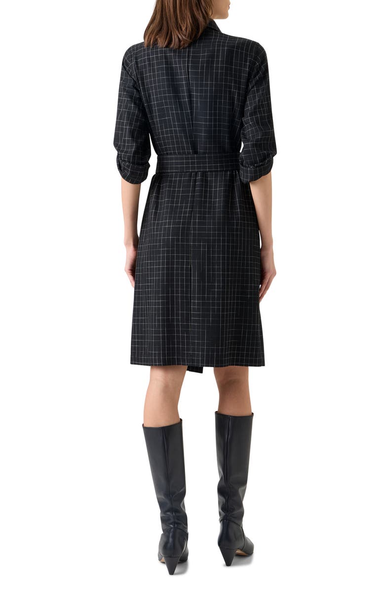 Akris punto Broken Check Twill Shirtdress, Alternate, color, Black-Cream