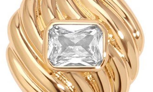 Ettika Textured Baguette Disc Necklace In Gold