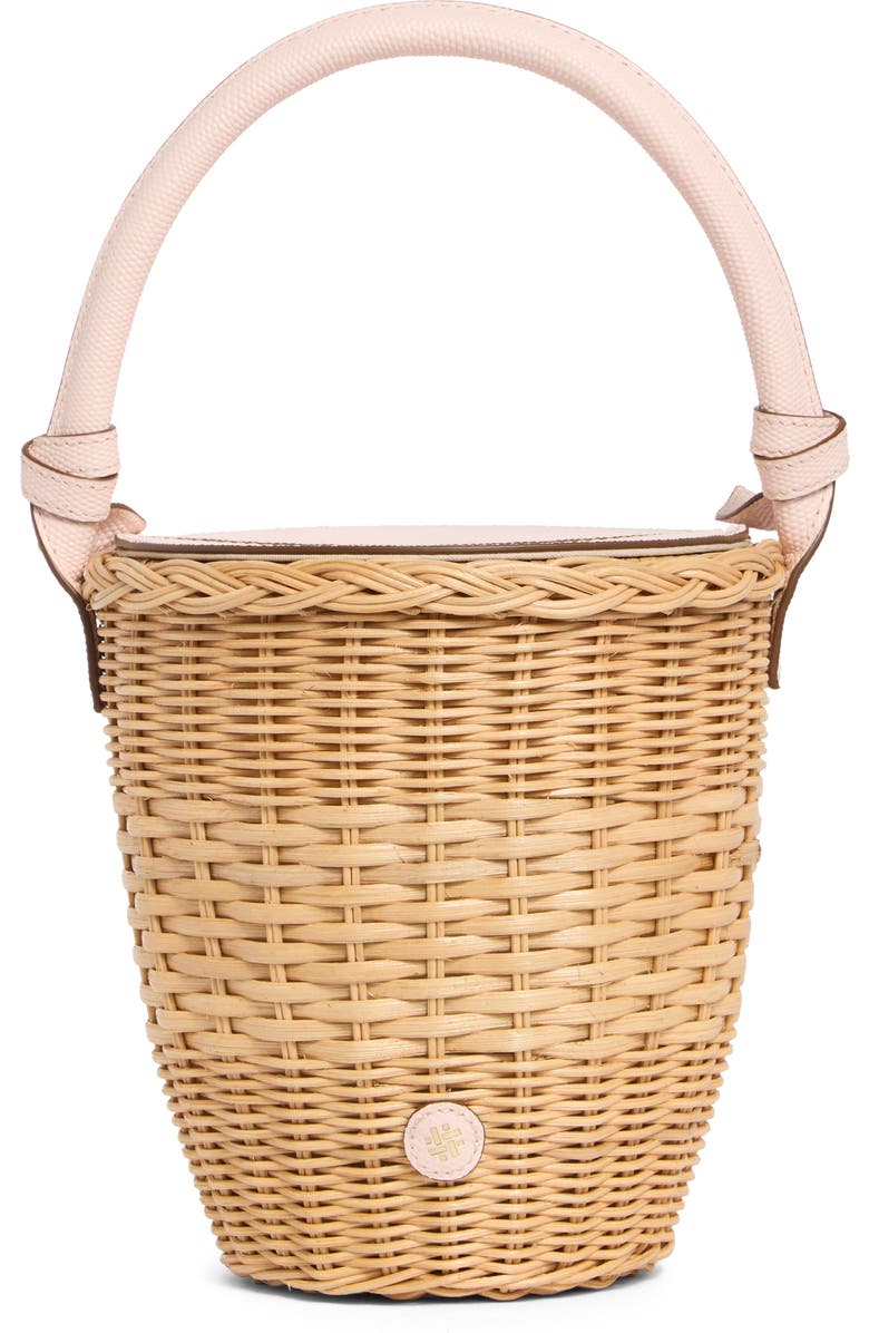 Pamela Munson The Jane Woven Rattan Basket Bag, Alternate, color, Blush