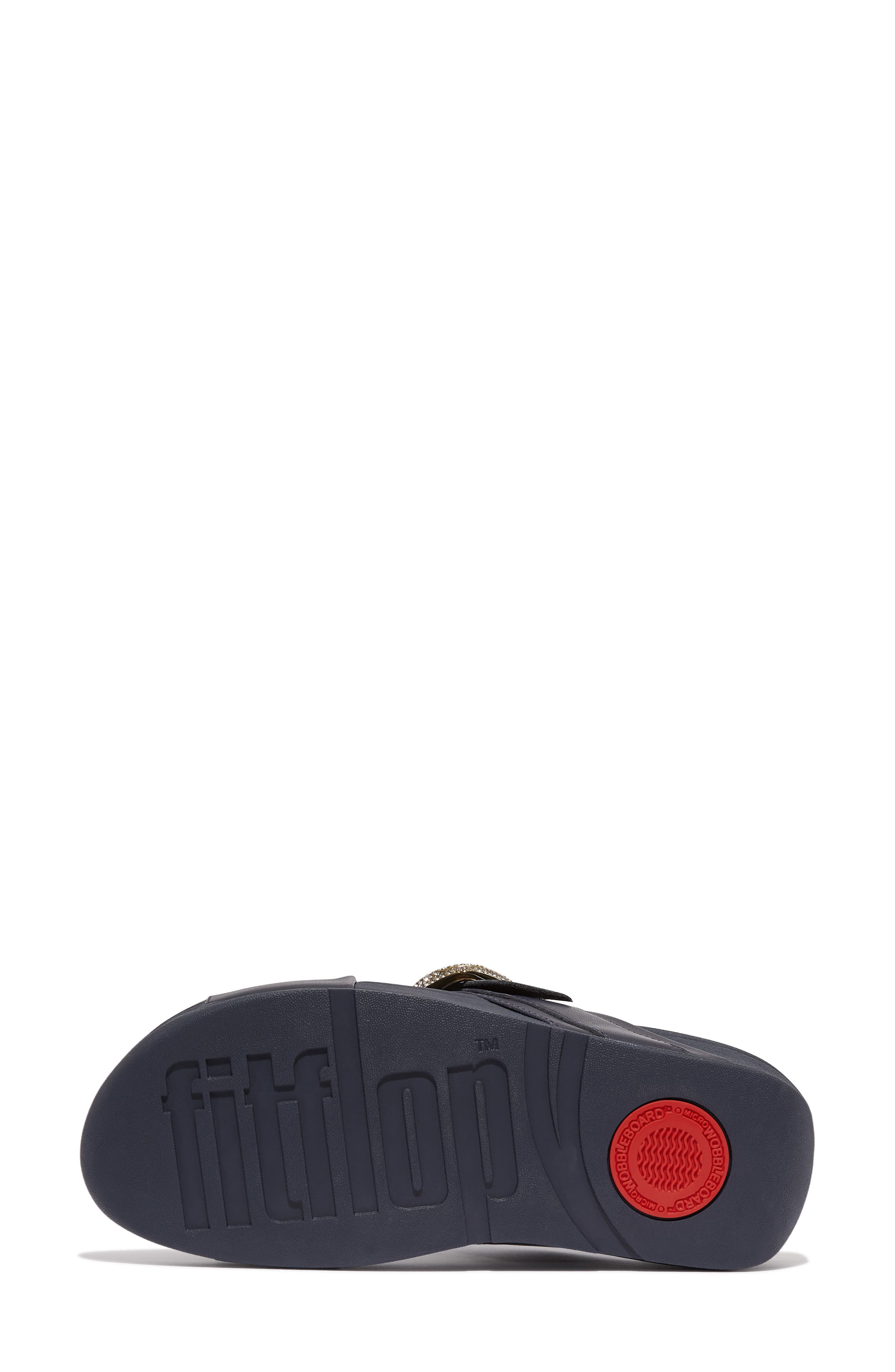 FitFlop Lulu Crystal Buckle Platform Slide Sandal, Alternate, color, Midnight Navy