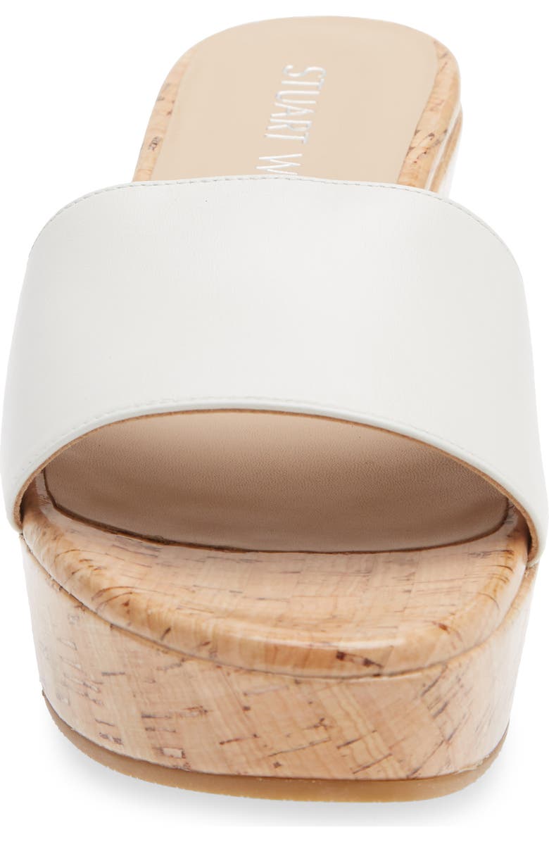 Stuart Weitzman Summer Wedge Sandal, Alternate, color, White.