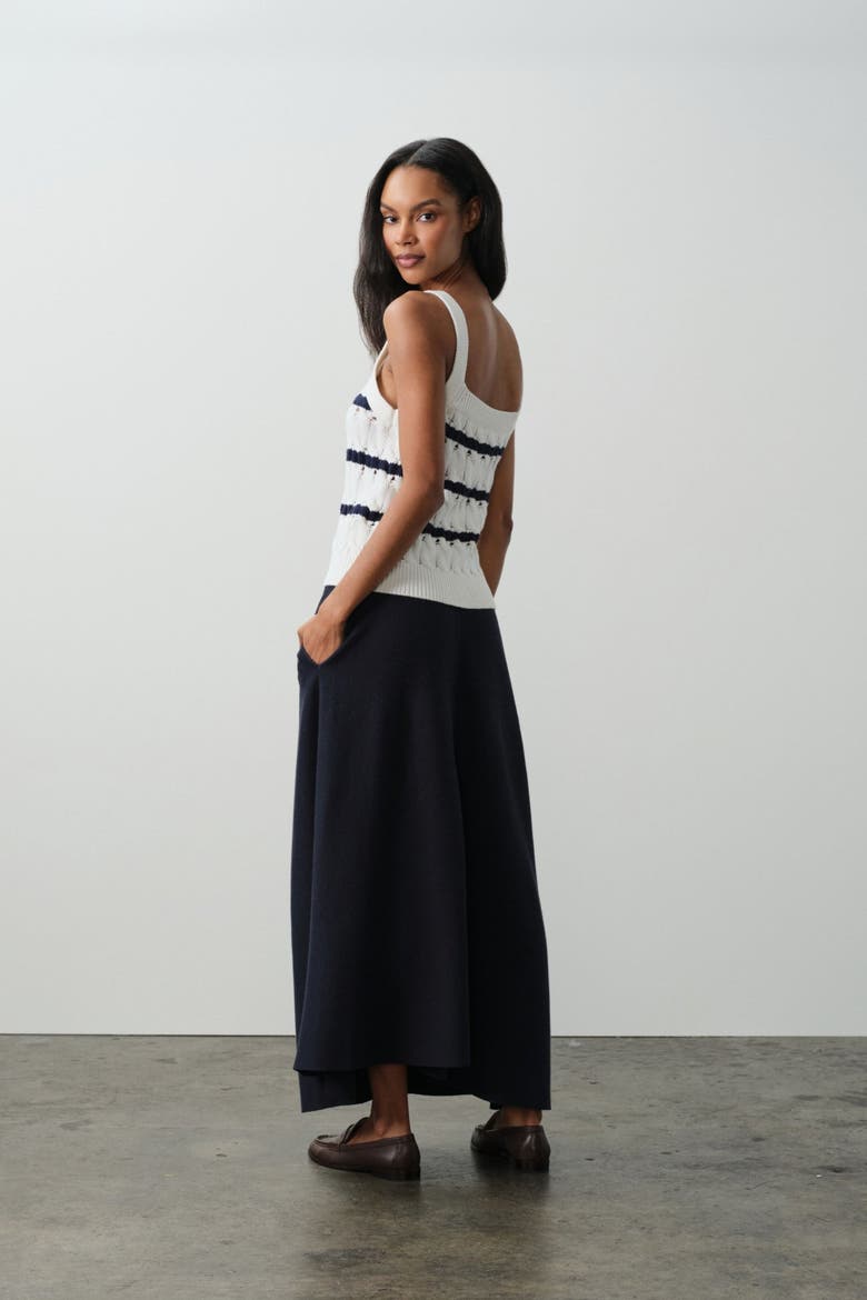 Elena Square Neck Tank, Alternate, color, TENNIS WHITE/CLUB BLUE