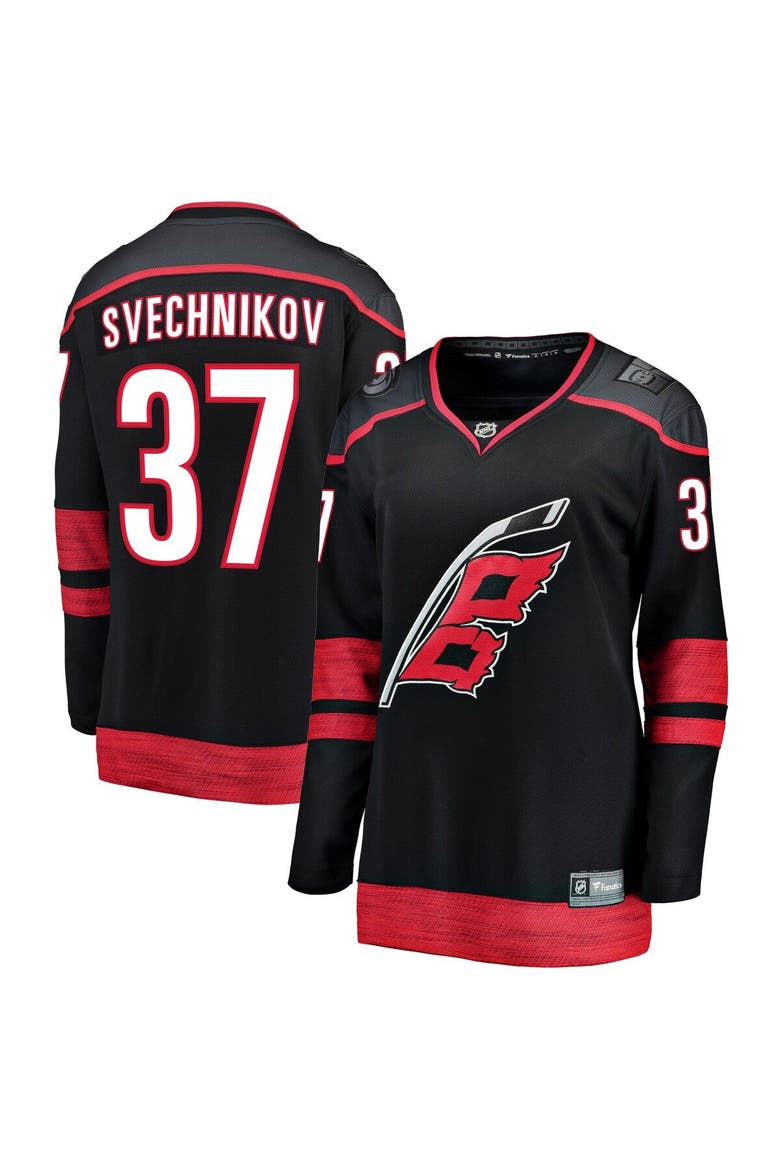 Women's Fanatics Branded Andrei Svechnikov Black Carolina Hurricanes Home Premier Breakaway Player Jersey, Alternate, color, Black