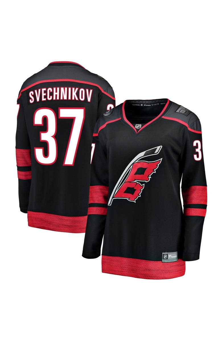 FANATICS Women's Fanatics Branded Andrei Svechnikov Black Carolina Hurricanes Home Premier Breakaway Player Jersey, Alternate, color,
