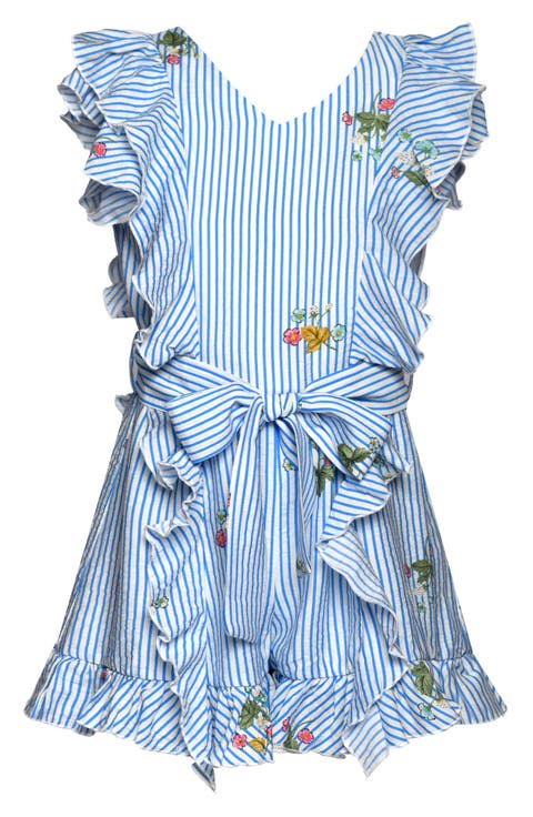 Kids' Ruffle Stripe Romper (Big Kid)