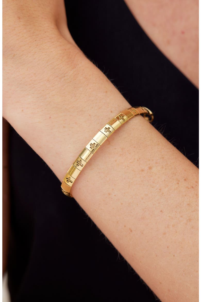 Omega Cross Bracelet, Alternate, color, GOLD