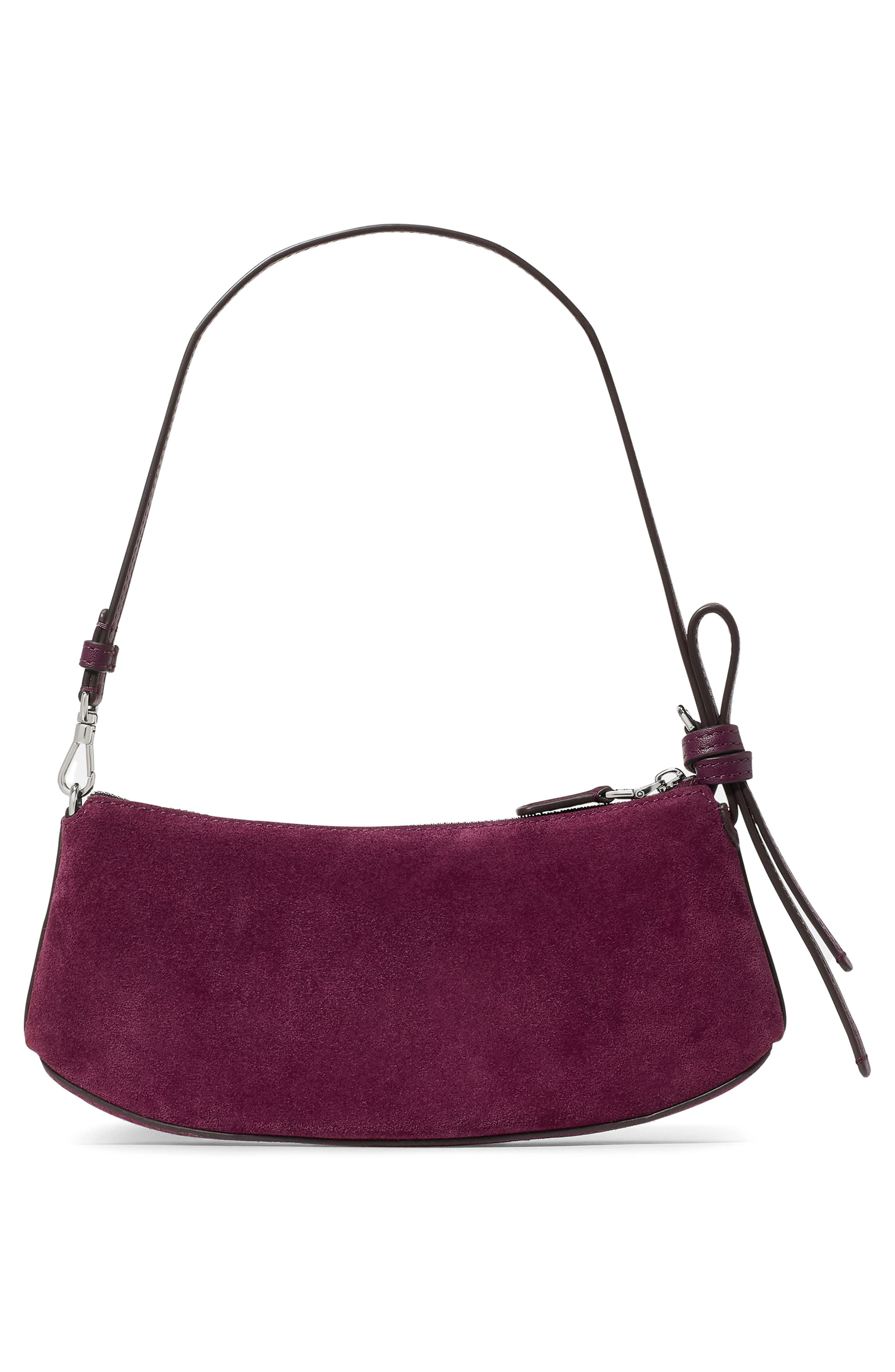 loop suede pochette bag, Alternate, color, PURPLE AGATE