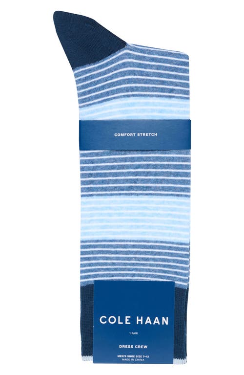 Cole Haan Stripe Dress Socks In Blue