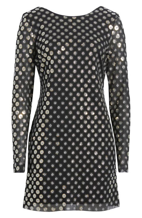 Sequin Long Sleeve Minidress