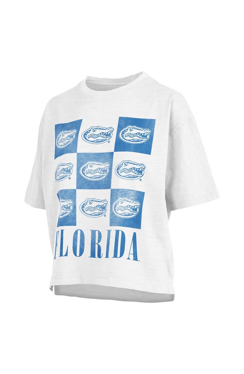 PRESSBOX Women's Pressbox White Florida Gators Motley Crew Andy Waist Length Oversized T-Shirt, Main, color,
