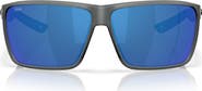Costa Del Mar Rincon II 64mm Mirrored Polarized Oversize Rectangular Sunglasses