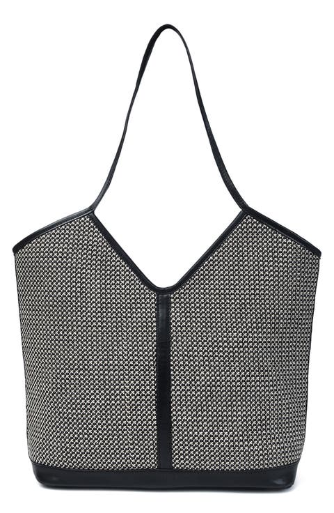 Liliana Woven Raffia & Leather Tote Bag