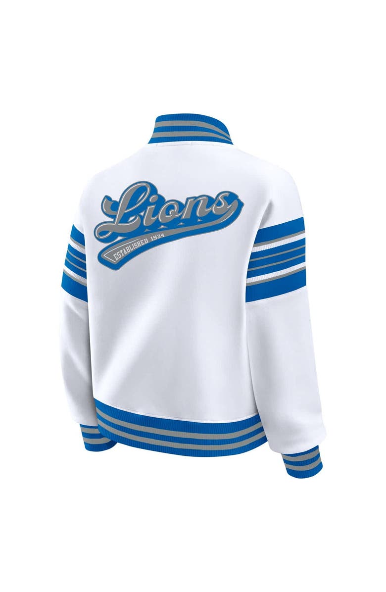 WEAR by Erin Andrews Women's WEAR by Erin Andrews White Detroit Lions Plus Size Full-Snap Fleece Sweatshirt Jacket, Alternate, color, White