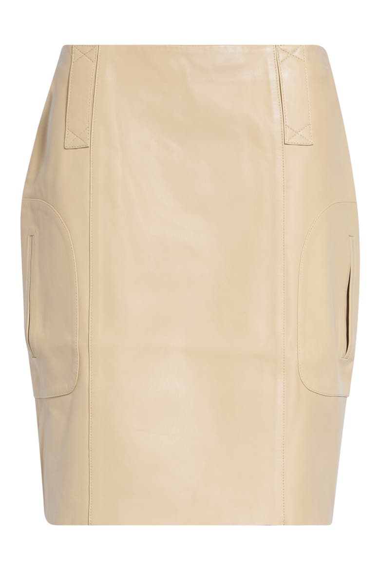 Miracla Leather Skirt, Main, color, OCHER