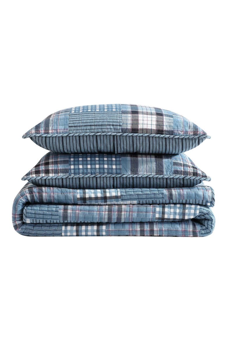 Hawthorne Cotton Quilt 3-Piece Set, Main, color, SPRING WHITE/ BLUE/ PURPLE