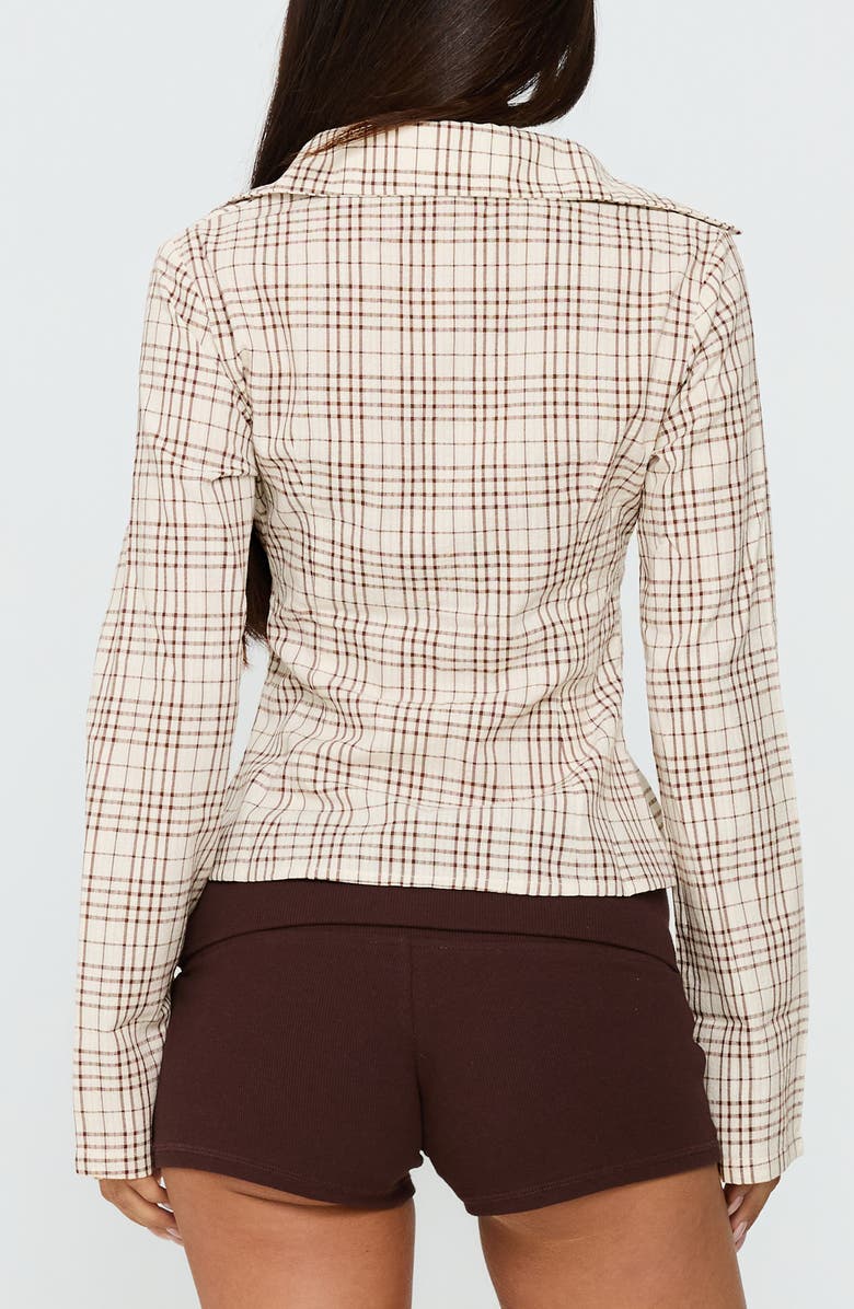 Princess Polly Cottesloe Plaid Cotton Button-Up Shirt, Alternate, color, 