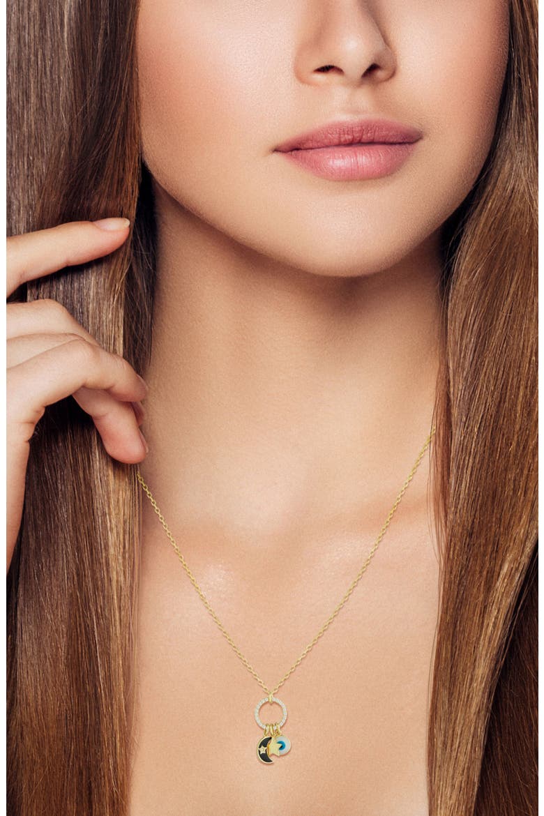 Enamel Charm Necklace, Alternate, color, GOLD