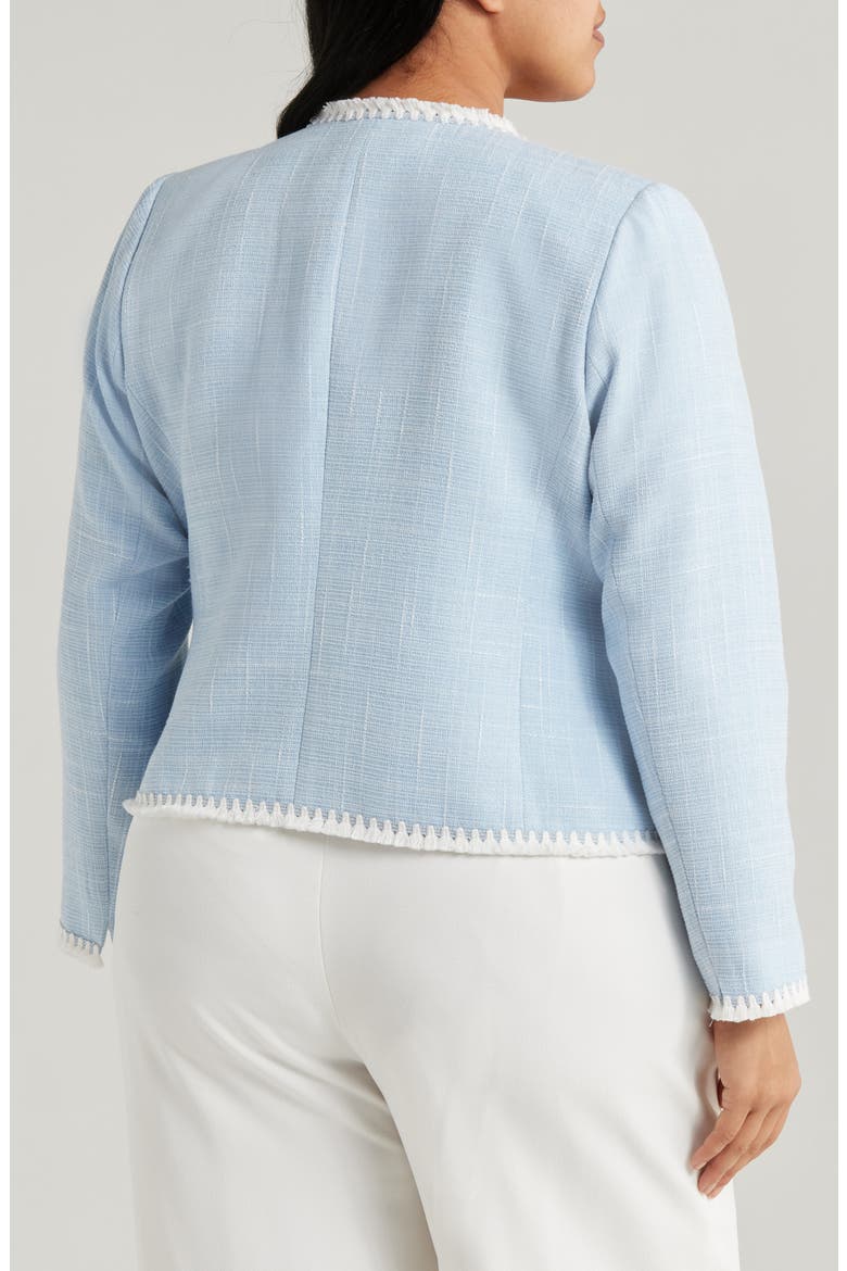 Bouclé Crop Jacket, Alternate, color, ICE BLUE