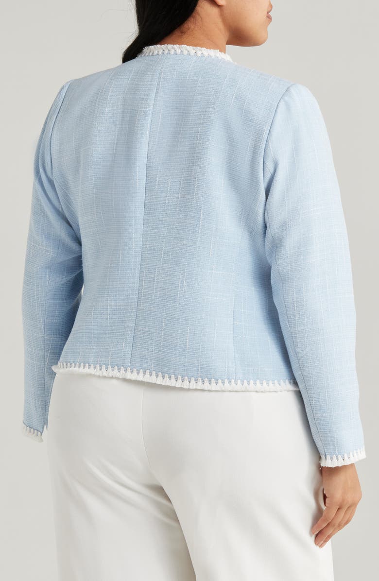 Tahari ASL Bouclé Crop Jacket, Alternate, color, Ice Blue