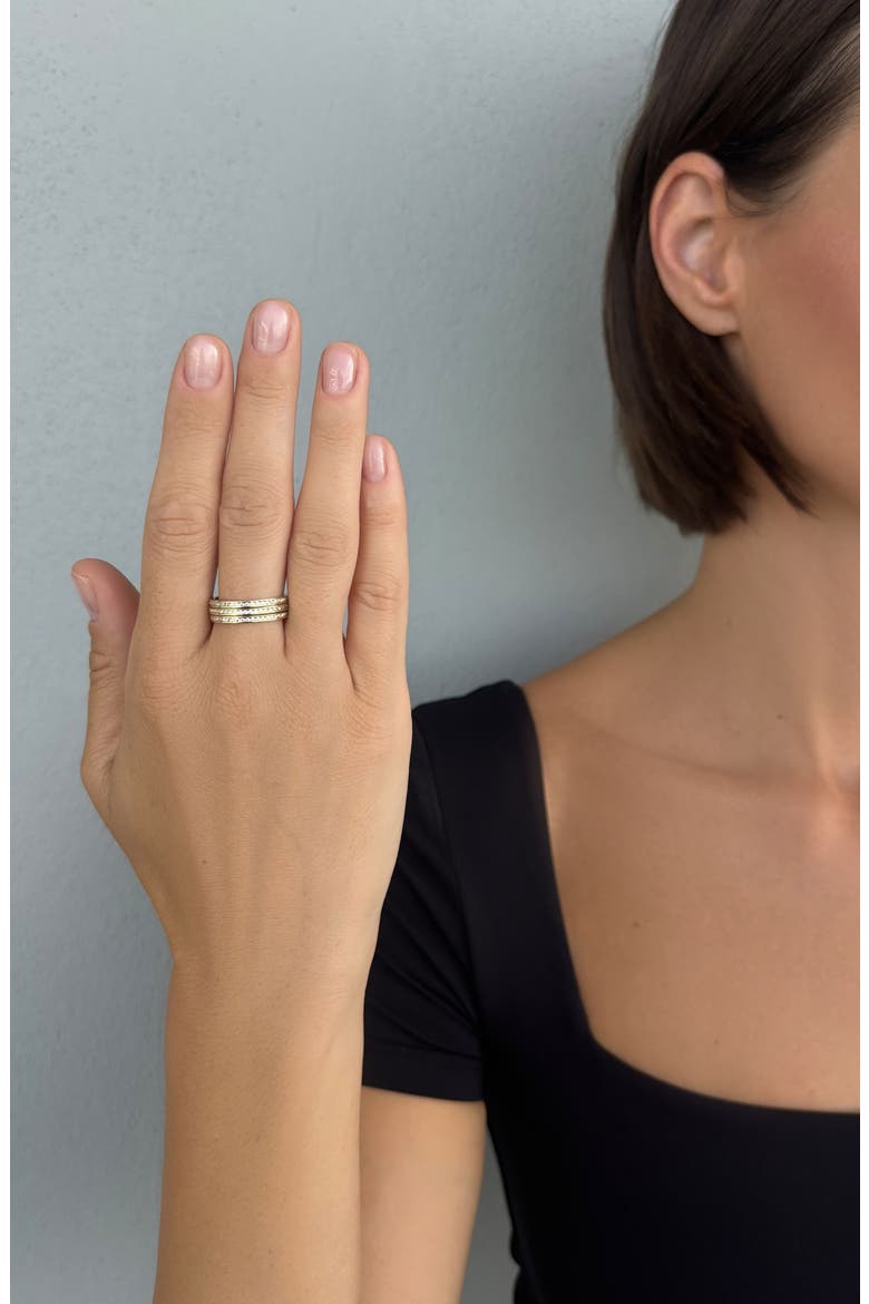 3-Piece Cubic Zirconia Eternity Ring Set, Alternate, color, GOLD