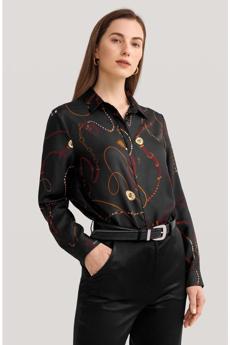 Women's Louisville Print Silk Shirt, Alternate, color, Louisville Print