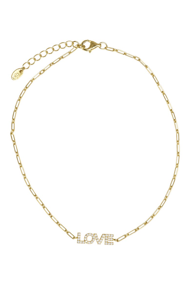 Love Pave Anklet, Main, color, GOLD