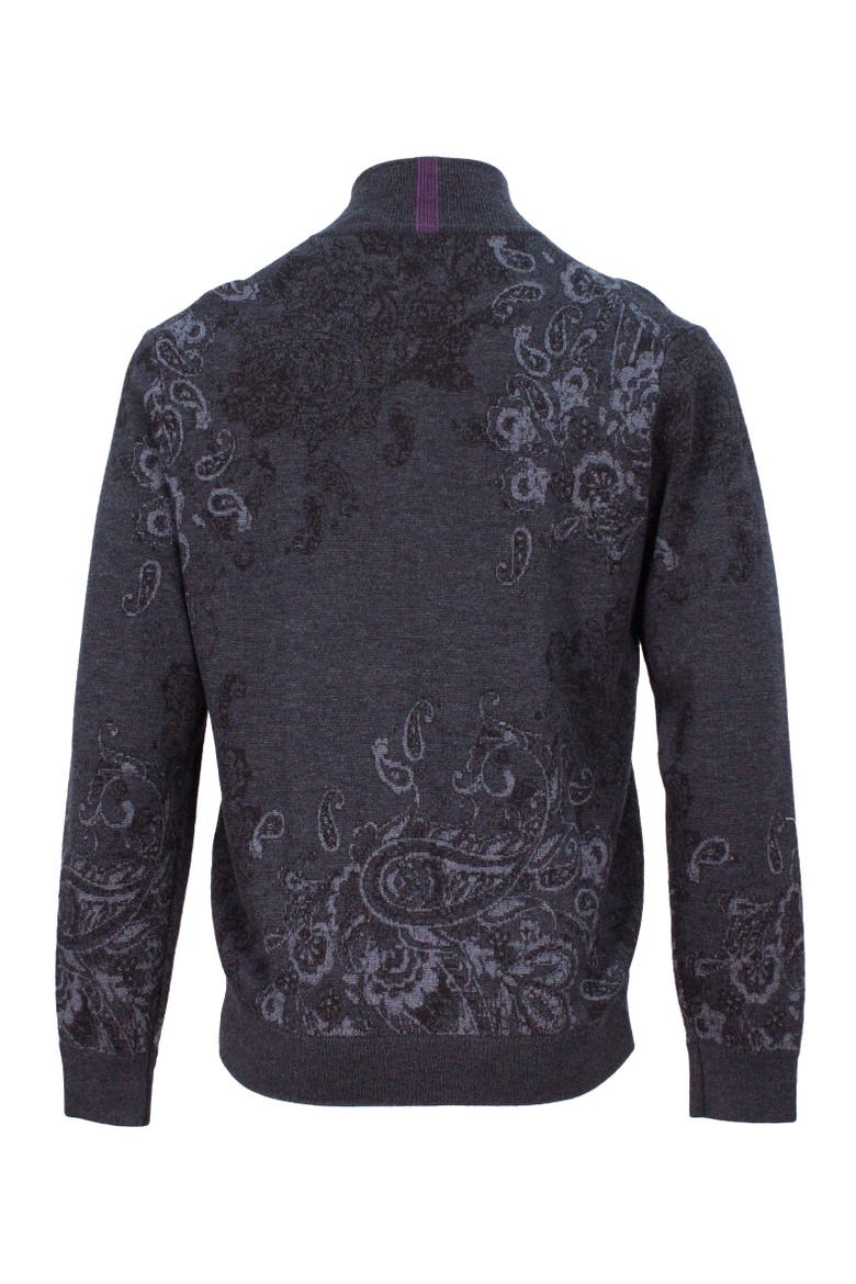 Frederick Merino Wool Silk Cashmere Full-Zip Cardigan Sweater, Alternate, color, Charcoal