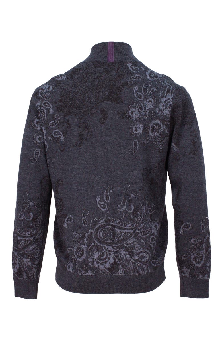 Lords of Harlech Frederick Merino Wool Silk Cashmere Full-Zip Cardigan Sweater, Alternate, color, Charcoal