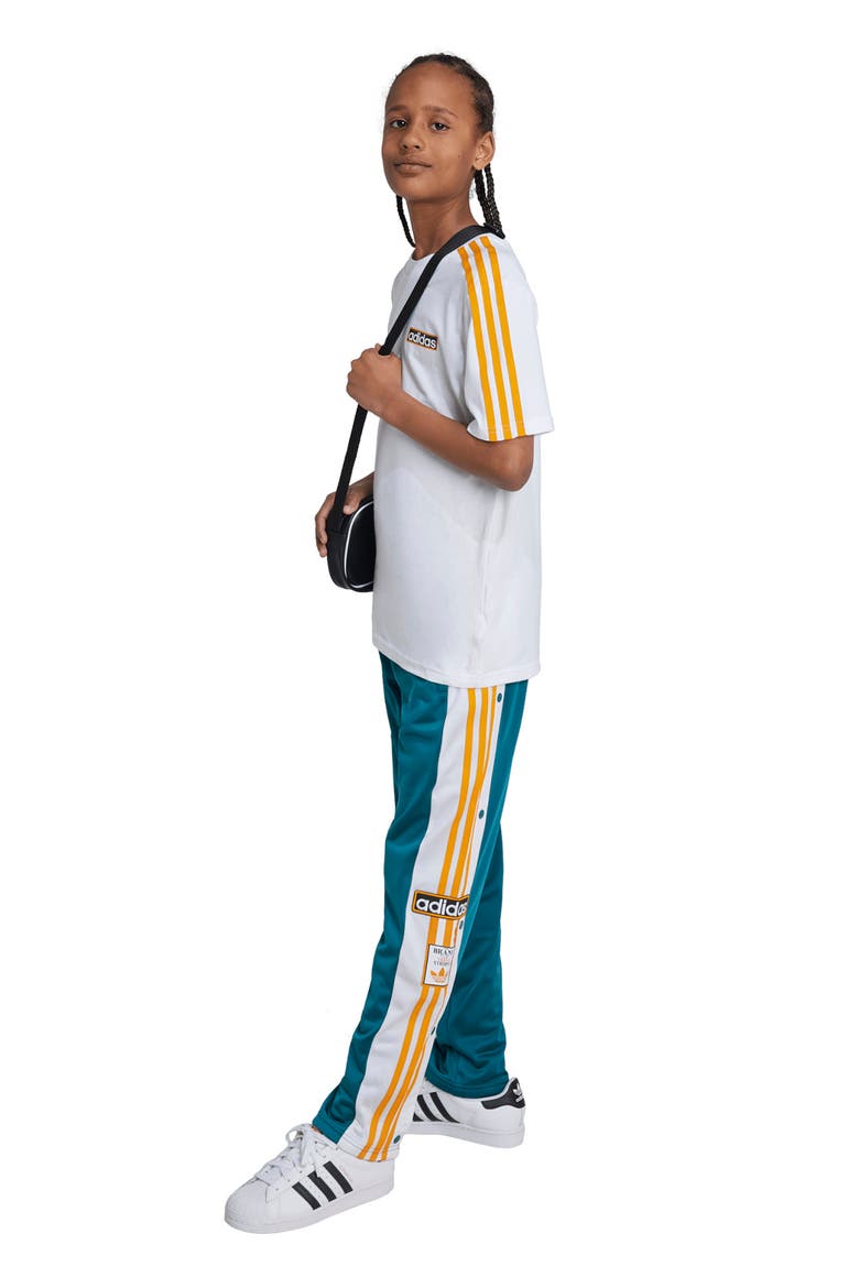 Kids' Adibreak Recycled Polyester Track Pants, Alternate, color, LEGACY TEAL