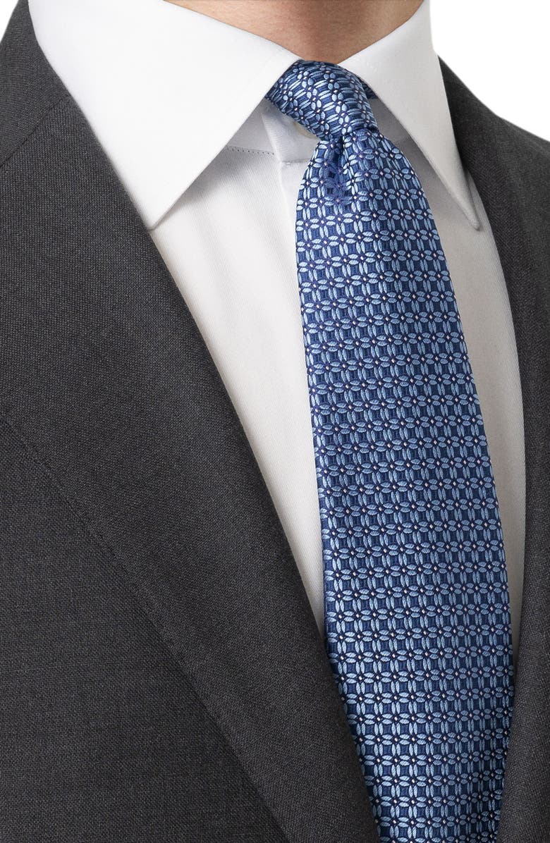 Eton Floral Geometric Silk Tie, Alternate, color,