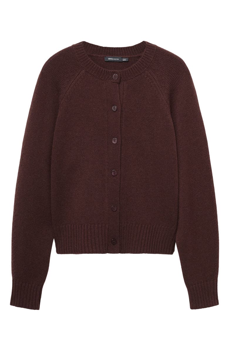 MANGO Selection Wool & Cashmere Cardigan, Alternate, color, Chocolate