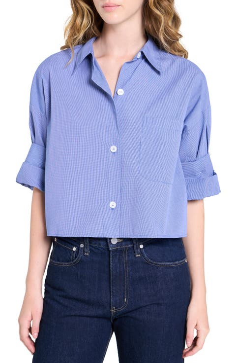 Next Ex Crop Cotton Button-Up Shirt