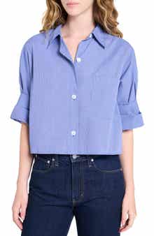 TWP Next Ex Crop Cotton Button-Up Shirt