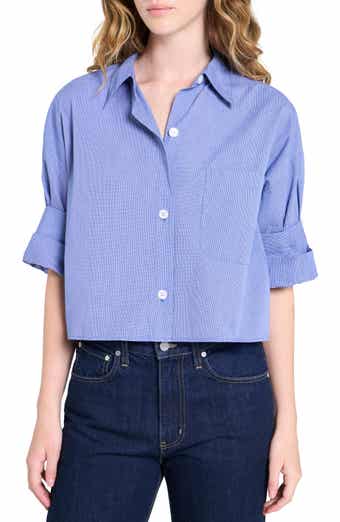 TWP Next Ex Crop Cotton Button-Up Shirt