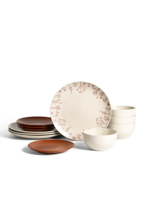 Camelia Stoneware 12-Piece Dinnerware Set